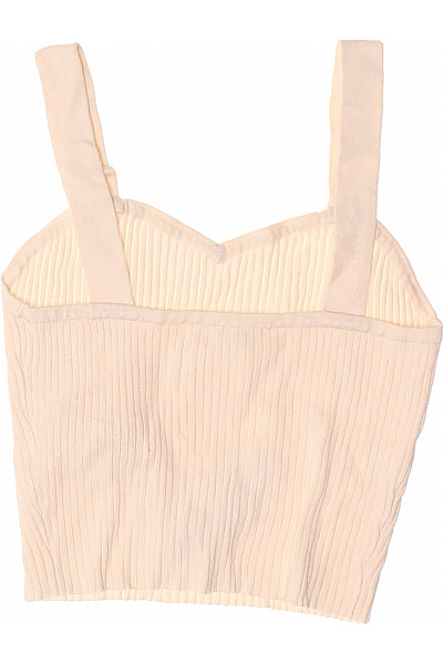 Dámské viskózové tílko crop top béžové jednobarevné Velikost 36 | Unimoda | obrázek 3
