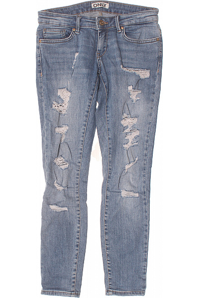 ONLY Dámské Džíny Skinny Strečové Modré Děravé Velikost 26/32
