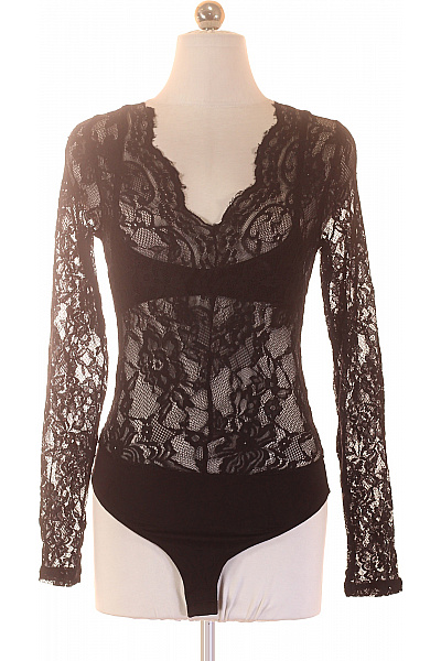 Dámské černé krajkové body s dlouhým rukávem Vel. s | Unimoda | obrázek 2
