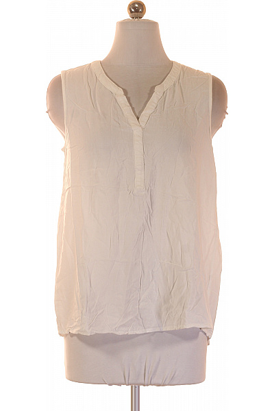 dámské tričko bez rukávů bílé jednobarevné basic Vel. 36 | Unimoda | obrázek 2