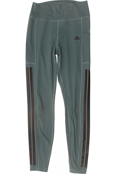 ADIDAS Dámské Legíny Sportovní Zelené S Kapsami A Lampasem Velikost M