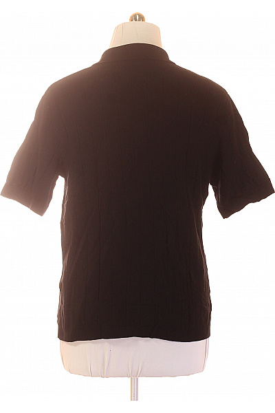 JACK & JONES Pánský černý žebrovaný svetr s krátkým rukávem a límečkem Vel. L | JACK & JONES | obrázek 2