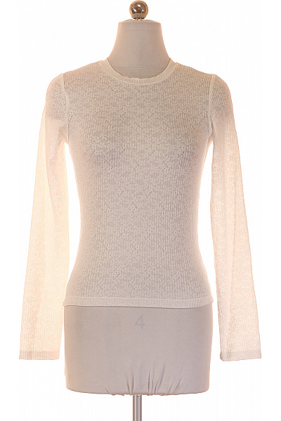 Dámská halenka s dlouhým rukávem bílá krajková průsvitná Velikost 36 | Unimoda | obrázek 2