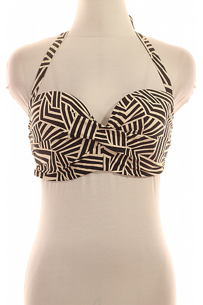 černobílé plavková podprsenka za krk crop top Velikost EU 44D | Unimoda | obrázek 2