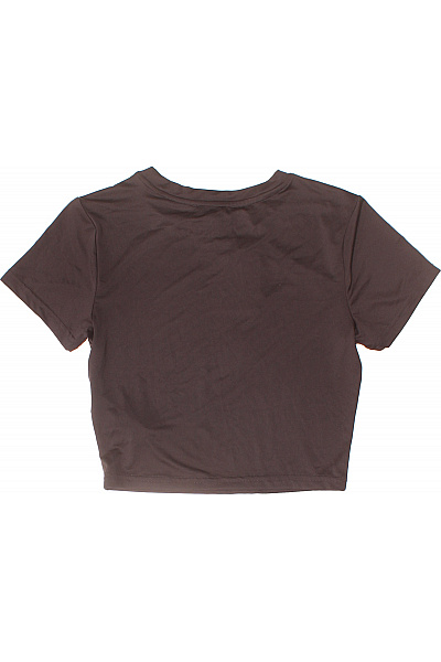 Dámské hnědé tričko s krátkým rukávem crop top basic Vel. S | Unimoda | obrázek 2
