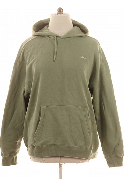Hollister Zelená Bavlněná Mikina S Kapucí A Klokaní Kapsou Oversized Streetwear Velikost XXL
