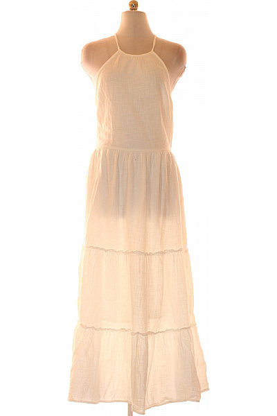 Bershka Dlouhé Plátěné šaty Na Ramínka Letní Boho Vel. M