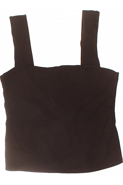 Dámské černé Tílko Bez Rukávů Basic Crop Top Vel. 36