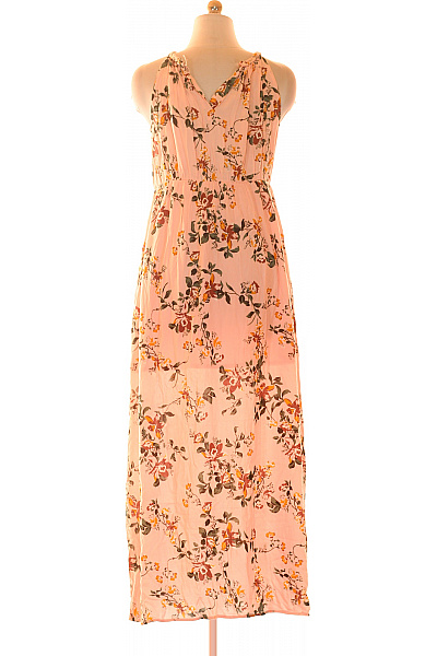 růžové květované šaty bez rukávů maxi letní boho Vel. 38 | Unimoda | obrázek 2