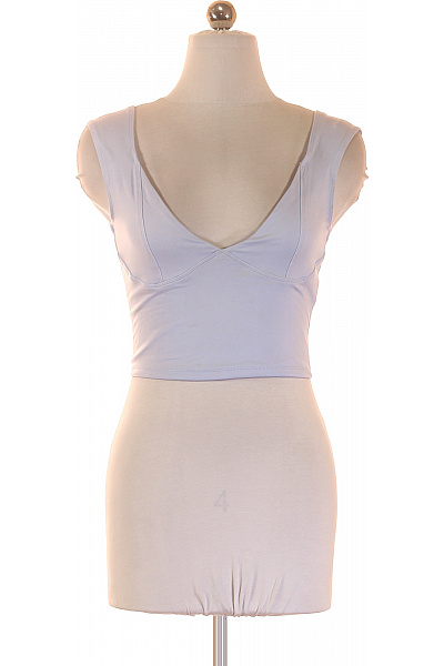Bershka Dámské Tričko Bez Rukávů Crop Top Jednobarevné Velikost M