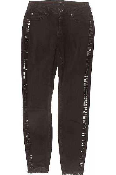 Monari Dámské Džíny Skinny S Kamínky černé Velikost DE 34
