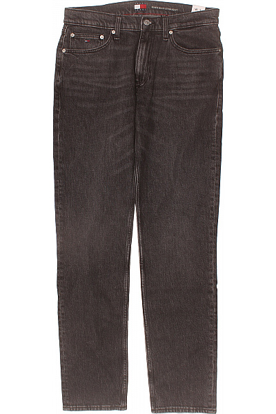 TOMMY HILFIGER Džíny Rovné Bavlněné šedé Seprané Vel. 31/34