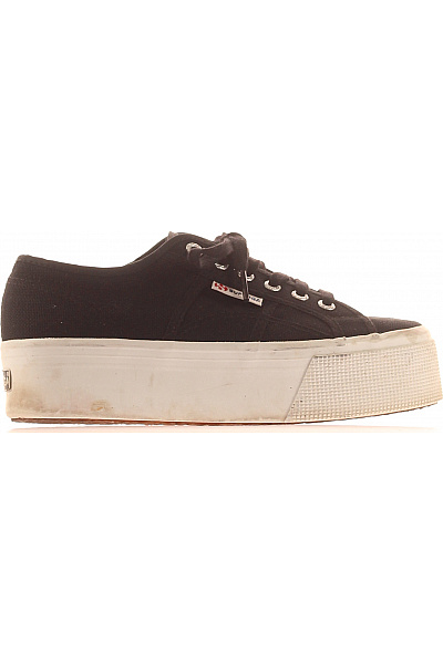 Superga černé Plátěné Tenisky Na Platformě šněrovací Volnočasové Velikost 37