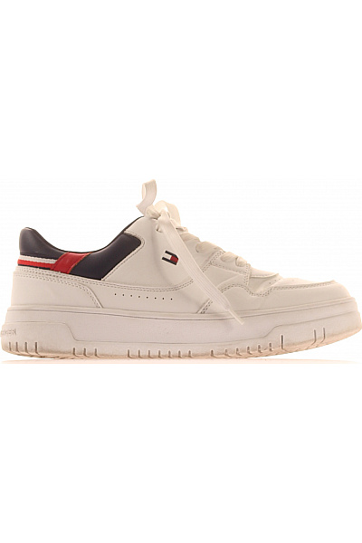 TOMMY HILFIGER Dámské Tenisky Bílé Volnočasové Kožené šněrovací S Platformou Vel. 40