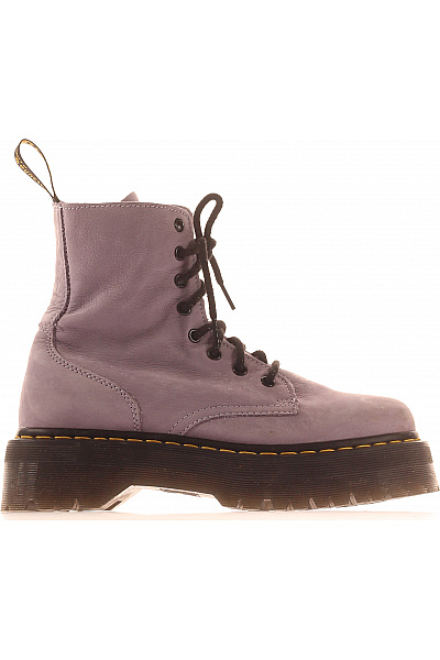 Dr.Martens Fialové Kožené Kotníkové Boty Na Platformě Velikost 41
