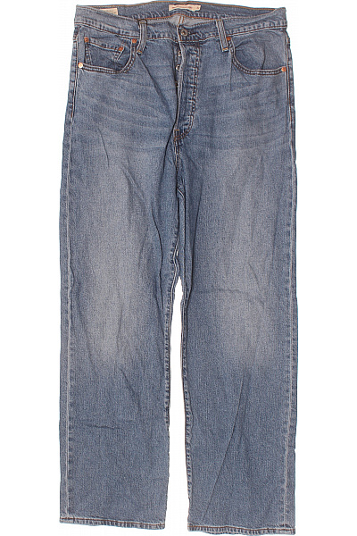 LEVIS Pánské Džíny Rovné Modré Seprané Velikost 32