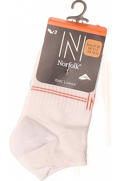 Dětské Nízké Ponožky Bílé Bavlněné 3 Páry Velikost 27/30