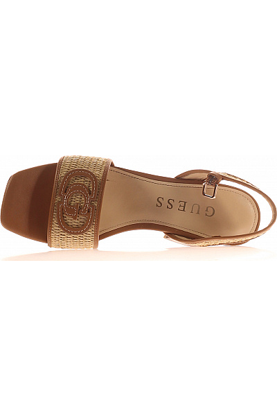 Guess Dámské sandály na podpatku béžové textilní elegantní letní Velikost 41 | Guess | obrázek 2
