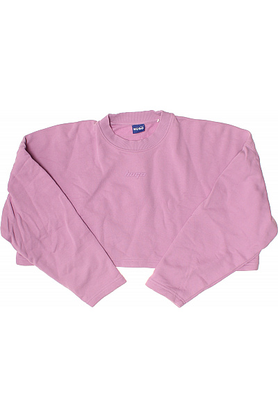 Hugo Boss růžová crop mikina s dlouhým rukávem a výšivkou Vel. XS | Hugo Boss | obrázek 2