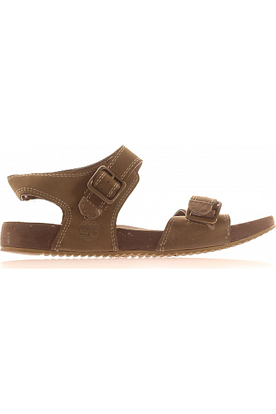 Timberland Dětské Hnědé Sandály Na Suchý Zip S Přezkou Velikost 36