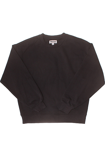 PIECES dámská černá mikina s dlouhým rukávem crewneck jednobarevná Velikost M | PIECES | obrázek 2
