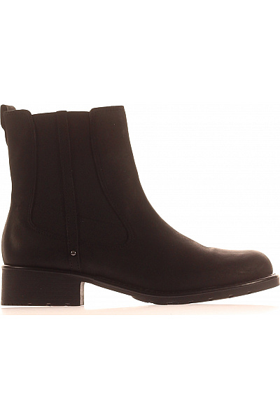 Clarks Dámské Kožené Kotníkové Kozačky Chelsea černé Volnočasové Podzimní Velikost 7.5