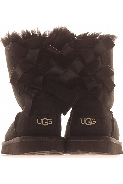 UGG Dívčí černé semišové válenky s kožíškem a mašlí Velikost 25 | UGG | obrázek 4