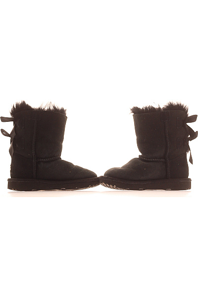 UGG Dívčí černé semišové válenky s kožíškem a mašlí Velikost 25 | UGG | obrázek 5