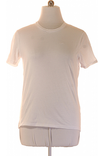 Hollister Pánské Tričko S Krátkým Rukávem Bílé Bavlněné Basic Vel. EU L