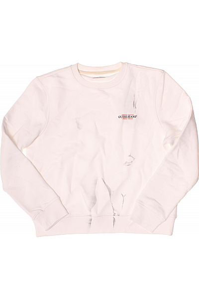 Guess Dámská Mikina S Dlouhým Rukávem Bílá Přes Hlavu Streetwear Velikost M