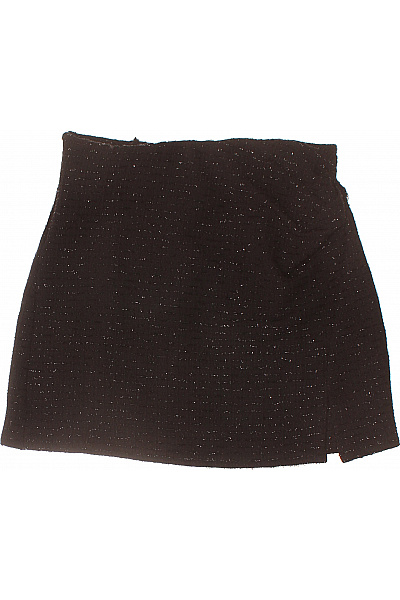 Dámská černá Mini Sukně S Rozparkem Elegantní Velikost 36