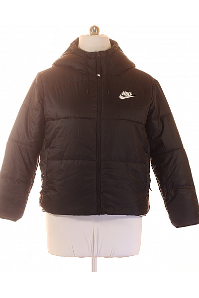 Nike Dámská černá Prošívaná Bunda S Kapucí Velikost XL