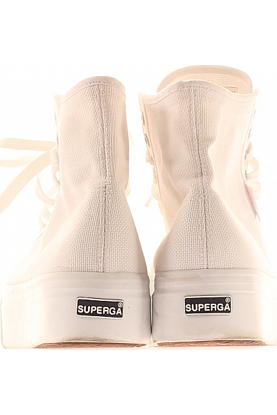Superga Dámské vysoké plátěné tenisky bílé šněrovací na platformě Velikost EU 40 | Superga | obrázek 4