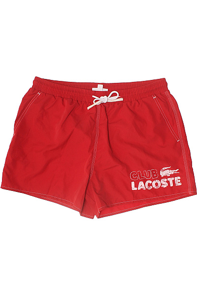 LACOSTE Pánské červené Plavecké Kraťasy S Potiskem Vel. EU L