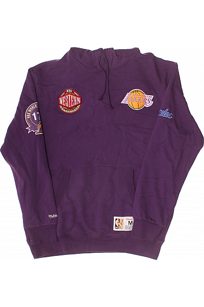 Mitchell & Ness Pánská fialová mikina s kapucí a potiskem Vel. M | Mitchell & Ness | obrázek 2