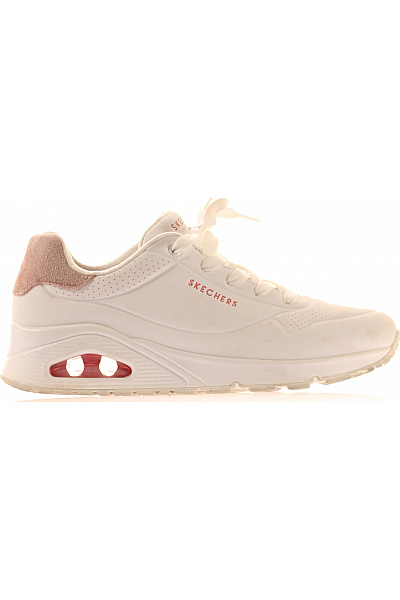 SKECHERS Dámské Tenisky Bílé Růžové Semišové šněrovací Volnočasové Vel. 38.5