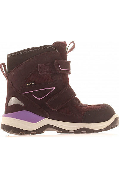 Ecco Dětské Zimní Kotníkové Boty Fialové Gore-tex Na Suchý Zip Vel. 33