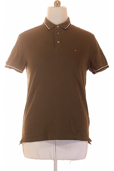 TOMMY HILFIGER Pánské hnědé tričko polo s krátkým rukávem a límečkem Vel. EU L | TOMMY HILFIGER | obrázek 2
