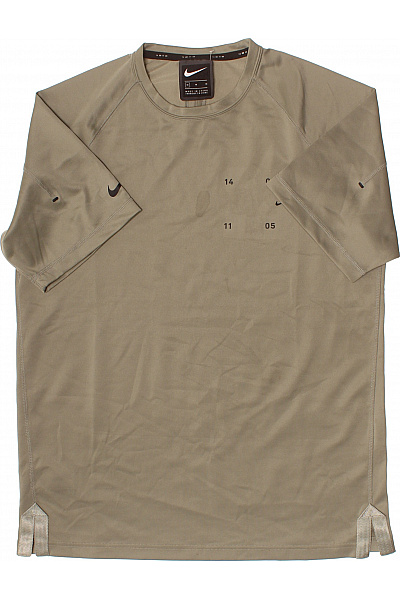 Nike Pánské Tričko S Krátkým Rukávem Khaki Funkční Vel. EU M