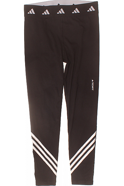 ADIDAS Dámské černé Sportovní Legíny S Logem A Pruhy Vel. M
