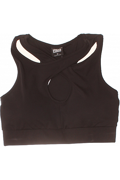 URBAN CLASSICS černý Sportovní Crop Top S Otvory A Překřížením Velikost EU M