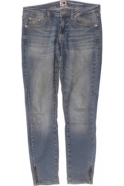 TOMMY HILFIGER Dámské Džíny Skinny úzké Modré Se Zipy Vel. 28/34