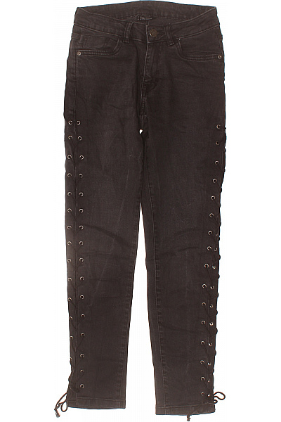 URBAN CLASSICS Dámské Džíny Skinny černé S Krajkou