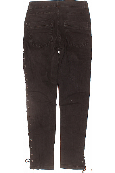 URBAN CLASSICS Dámské džíny skinny černé s krajkou | URBAN CLASSICS | obrázek 2