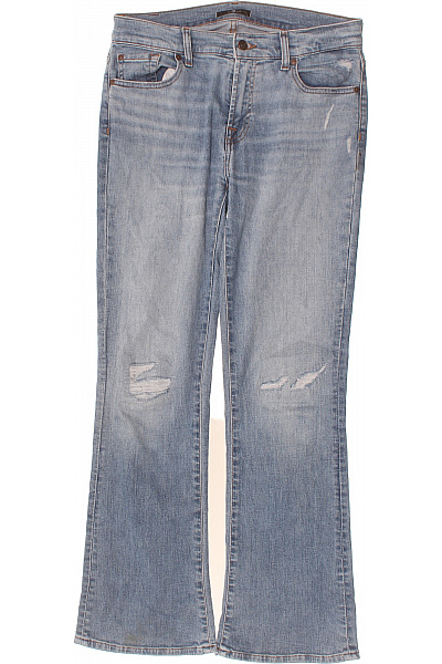 7 For All Mankind Dámské Modré Strečové Džíny Zvonové S Dírami Velikost EU 30