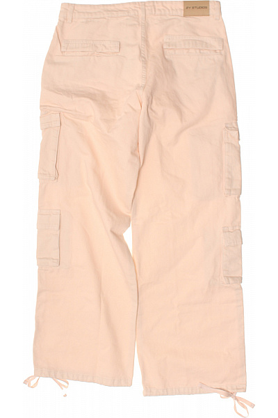 Růžové cargo kalhoty bavlněné volnočasové s kapsami Velikost 30 | Unimoda | obrázek 3
