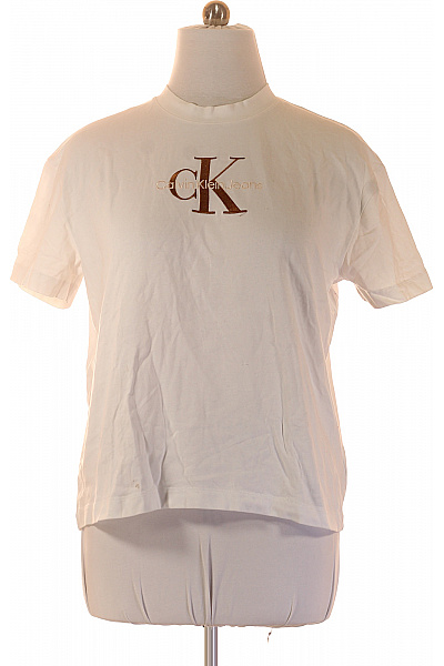 Calvin Klein Dámské Tričko S Krátkým Rukávem A Výšivkou Basic Bílé Velikost EU M