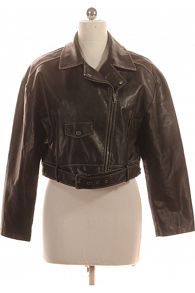 URBAN CLASSICS Dámská koženková bunda biker křivák s páskem krátká Vel. m | URBAN CLASSICS | obrázek 2