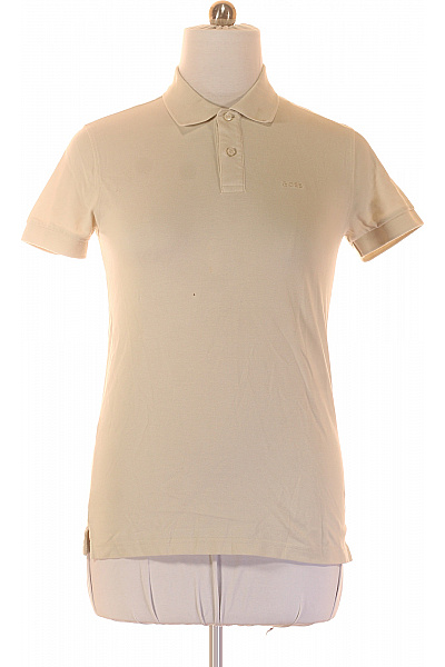 Hugo Boss Pánské Béžové Polo Tričko S Krátkým Rukávem A Límečkem Vel. M
