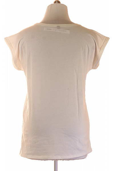 Dámské tričko s krátkým rukávem bílé basic bavlna Velikost L | Unimoda | obrázek 2